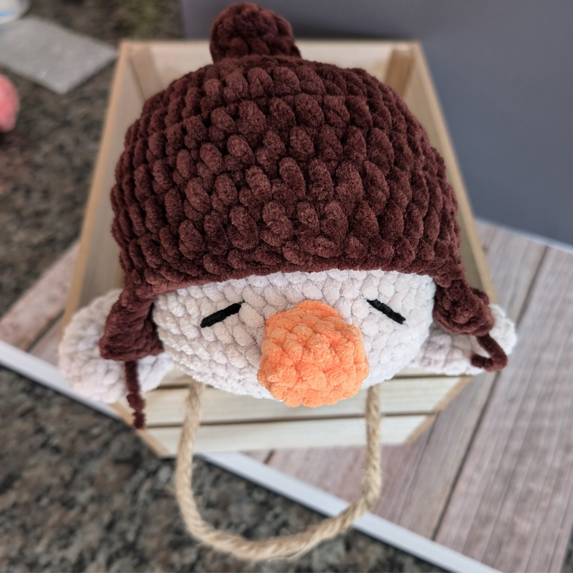 Plumeau, le tendre compagnon de Plumette 💙 (Crocheté sur commande - Format moyen)