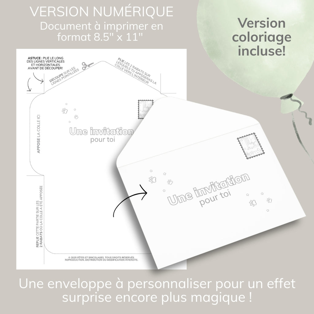 Invitation anniversaire - Thème Chaton