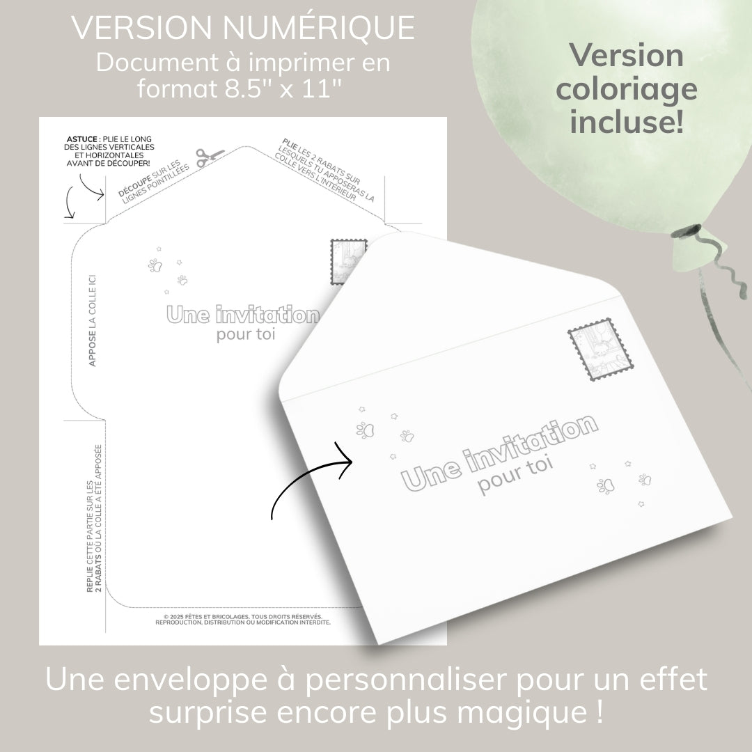 Invitation anniversaire - Thème Chaton