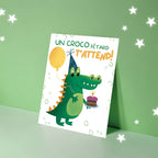 Invitation anniversaire - Thème Crocodile