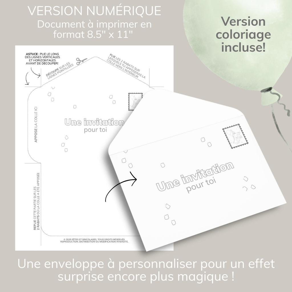 Invitation anniversaire - Thème Crocodile