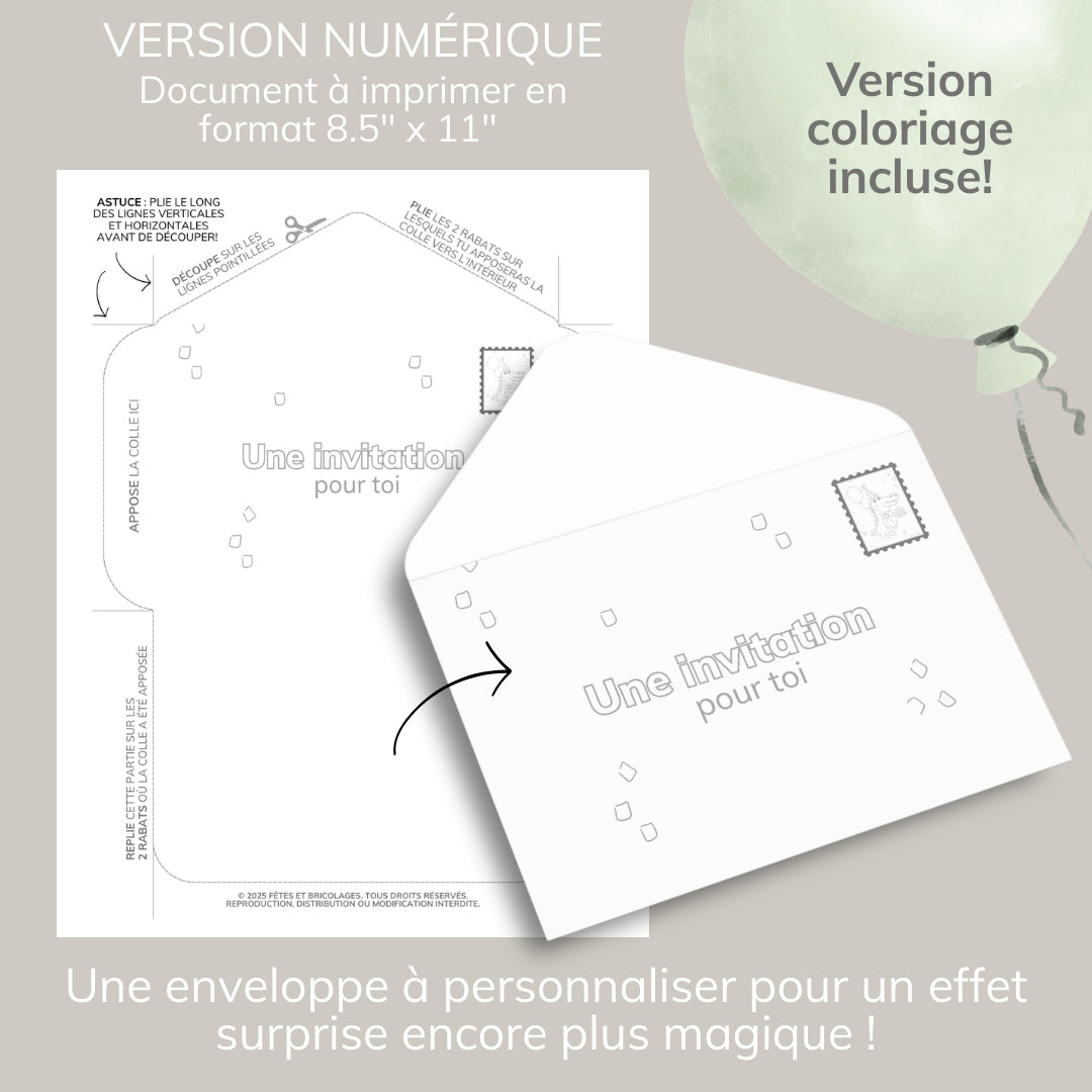 Invitation anniversaire - Thème Crocodile