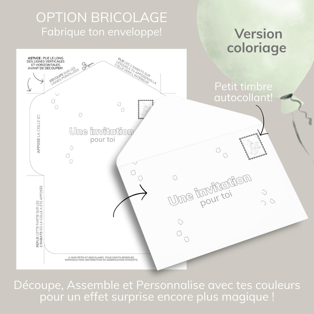 Invitation anniversaire - Thème Crocodile