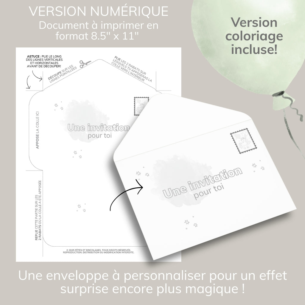 Invitation anniversaire - Thème Licorne