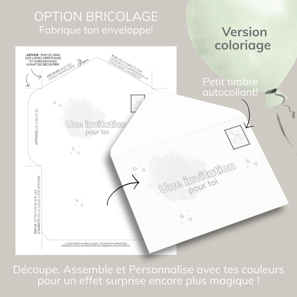 Invitation anniversaire - Thème Licorne