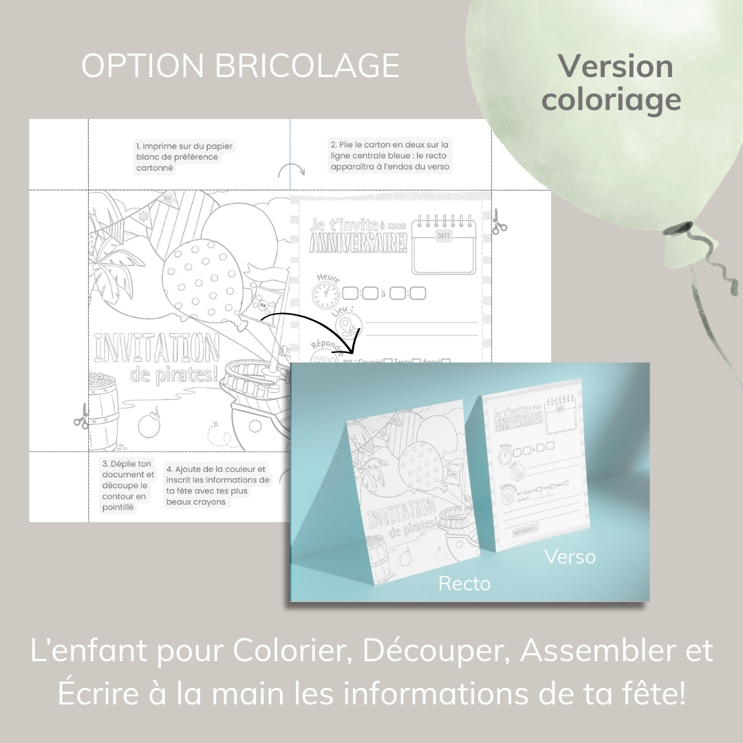 Invitation anniversaire - Thème Pirate