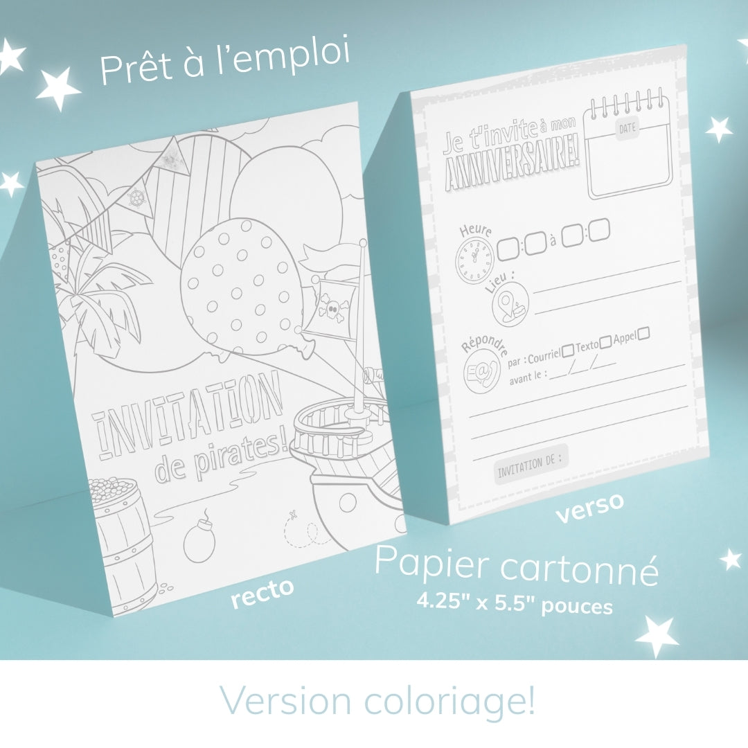 Invitation anniversaire - Thème Pirate